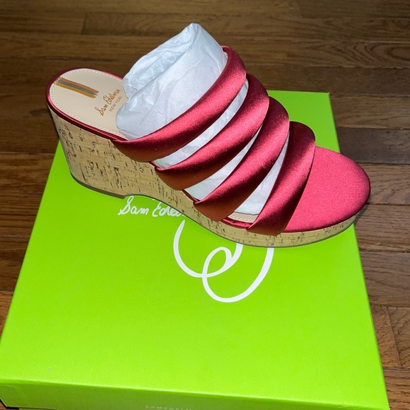 Sam Edelman Ultra Fuchsia Yuki Platform Wedge Sandals Women’s Size 7 - Picture 4 of 12